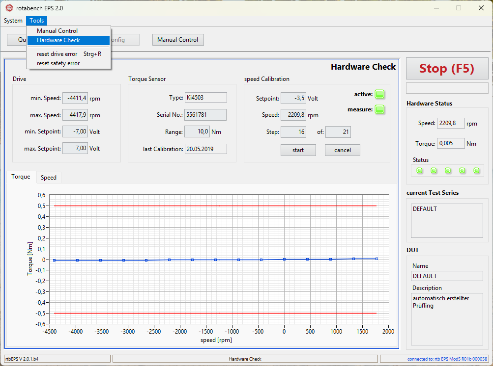 rotabench EPS Basic software